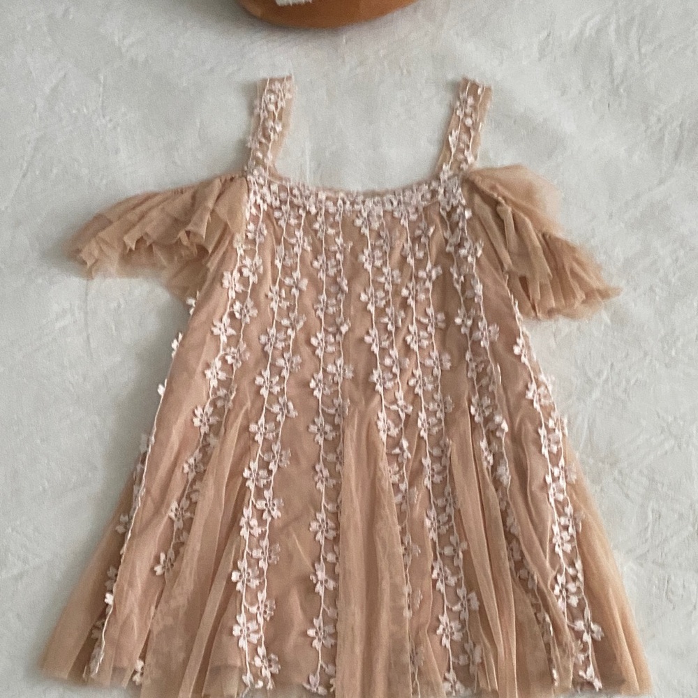 Free People Beige Floral Mini Dress